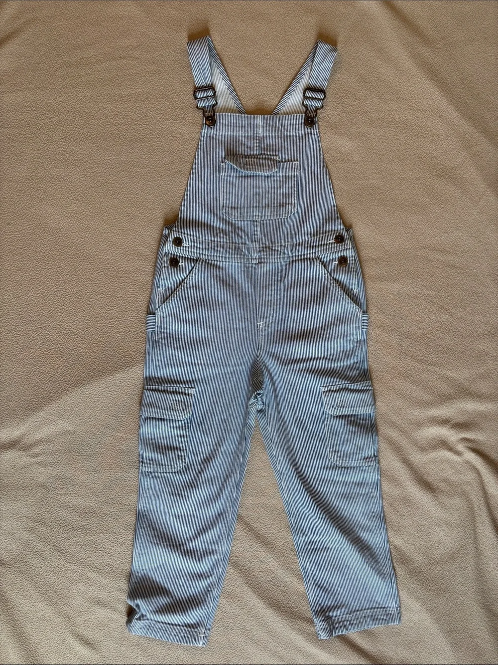 NWOT Duluth Trading Kids hickory stripe carpenter overalls